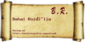 Behal Rozália névjegykártya